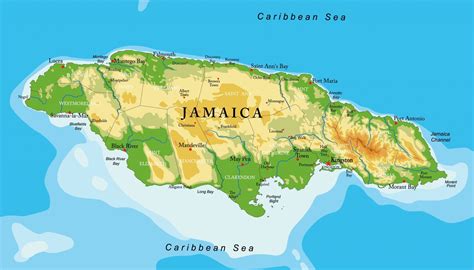 map of jamaica island.